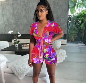 Floral Print Romper