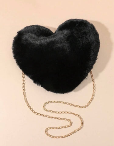 Fluffy Heart Shoulder Bag