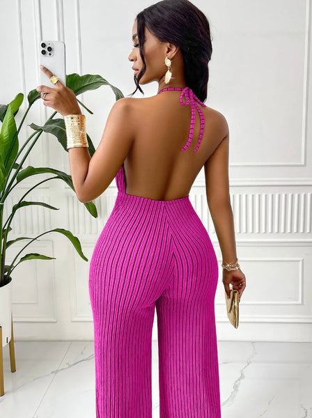 Pink Pinstripe Jumpsuit