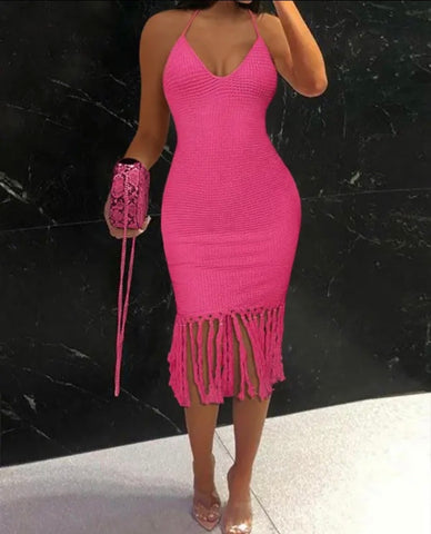 Pink Crochet Dress