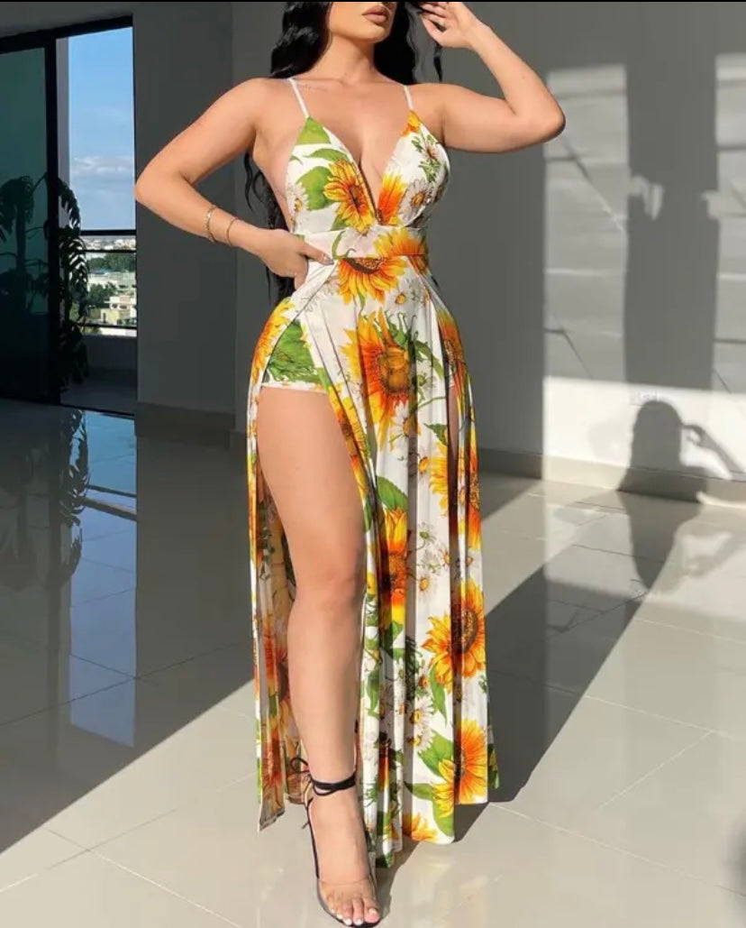 Sunflower Slit Dress