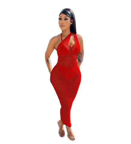 Mesh Cover Up (Red)